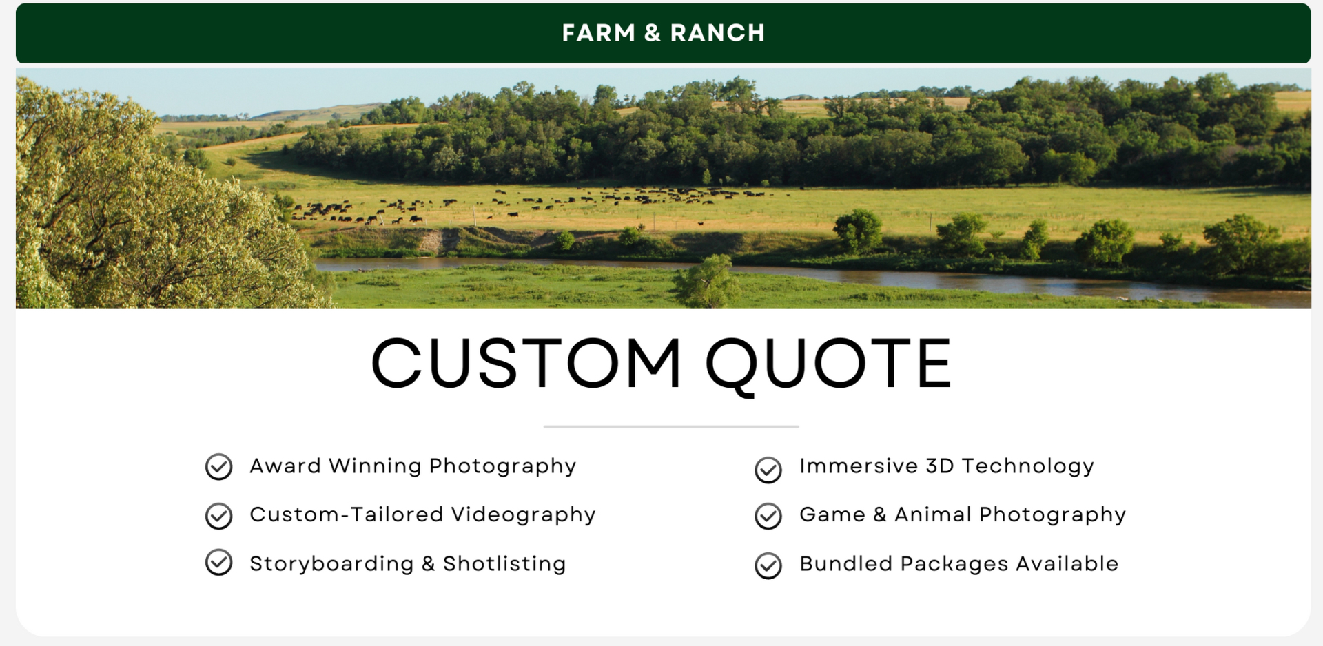 Farm and Ranch Photography Pricing